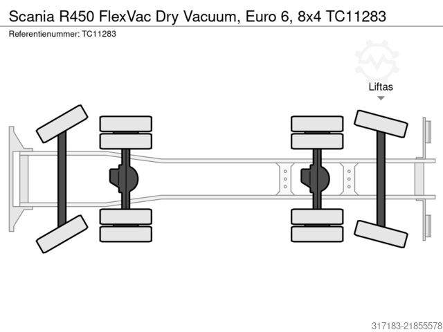Vacuum truck Scania R450 FlexVac Dry Vacuum, Euro 6, 8x4