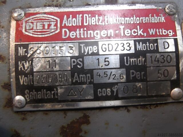 Electric motor 1.1 kW 1430 Rpm Dietz GD233