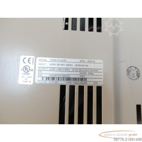 Component Yaskawa CIMR-F7U4030 SN:1W0387321490020 generalüberholt mit 24 Monaten Gewährleistung! -