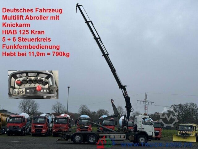 Roll-off tipper truck Volvo 340 HIAB Kran 11,9m=790kg 5+6 Steuerkreis Klima