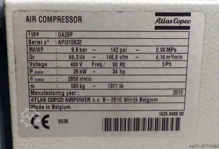 Schraubenkompressor GA26FF Atlas Copco GA26FF