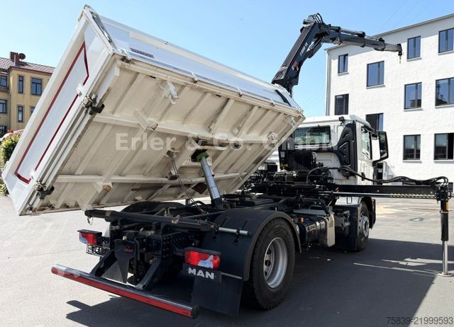 Three-sided tipper truck MAN 18.320 TGM, HIAB 118, Funk, Greifer, sofort