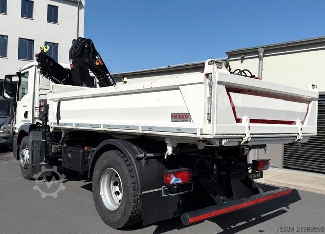 Three-sided tipper truck MAN 18.320 TGM, HIAB 118, Funk, Greifer, sofort