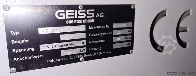 CNC Milling Machine Geiss AG FZ 1000x800 ECO