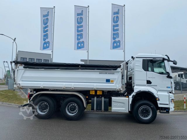 Three-sided tipper truck MAN TGS/26.510/6x4 BL/Bordmatik/Retarder/90to/82 tkm