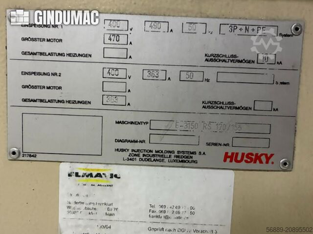 Elektrische Spritzgießmaschine Husky E 3150 RS 170 155