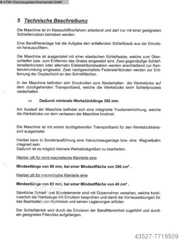 Sheet Metal Deburring Machine ERNST EM5N II + 2F