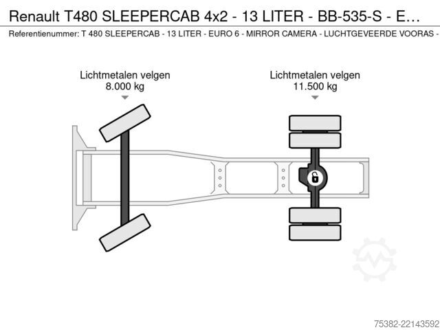 Standard-SZM Renault T480 SLEEPERCAB 4x2 - 13 LITER - BB-535-S - EUR...