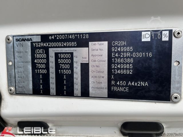 Standard SZM SCANIA R 450A4x2NA*Retarder*Standklima*2x Tank*DTCO4.1*
