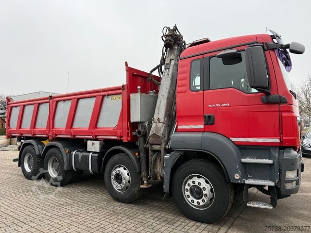 Tipper truck MAN TGS 41.480 8x4 Kipper+Kran Penz/Intarder