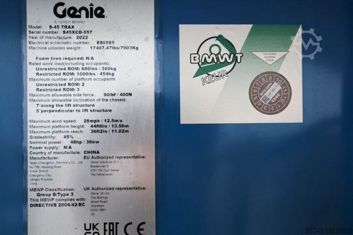 Teleskopbühne Genie S45XC Trax Valid inspection, *Guarantee! Diesel, 4