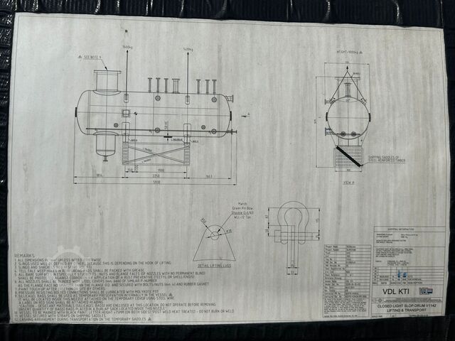Unbenutztes horizontal geschlossenes leichtes Schlammfass VDL KTI 10,800L