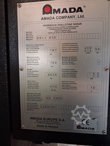 Hydraulische Tafelschere AMADA GXII 630
