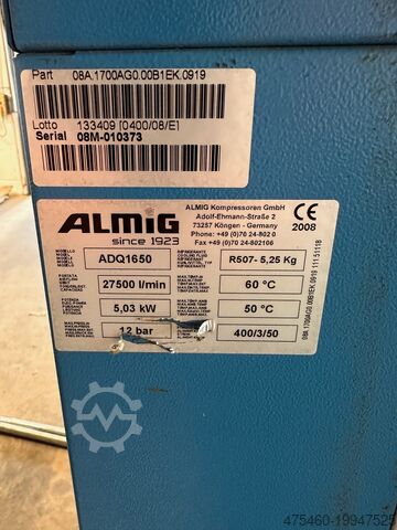 Refrigeration dryer Almig Kältetrockner ADQ1650 27,5 m3/min