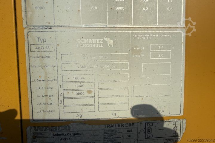 Kofferanhänger Schmitz Cargobull AKO 18 Koffer / HB / Swiss-Vehicle