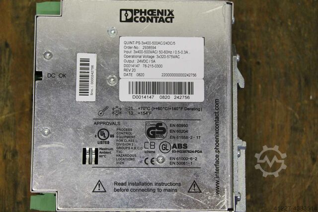 Hutschienen-Netzteil Phoenix Contact QUINT-PS 3x400-500AC/24DC/5