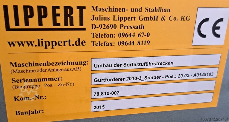 Gurtförderer Gurtband Förderband Lippert 8730-750-600