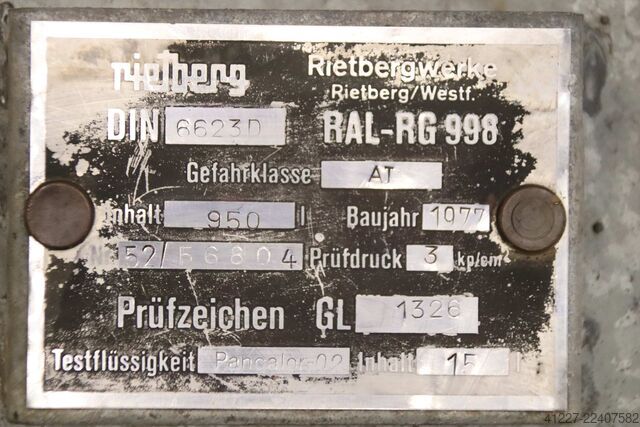 Fueling system Rietberg Tankinhalt 950 l  DIN 6623D