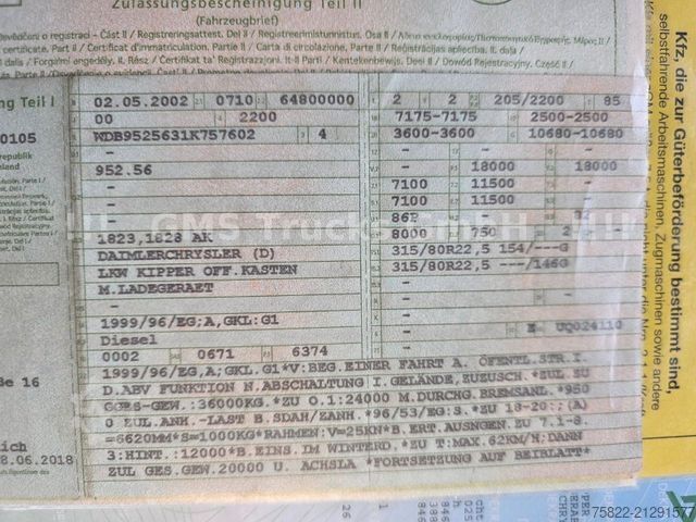 Three-sided tipper truck MERCEDES-BENZ Atego 1828 / 4X4 ALLRAD / Meiller /18 Kran FUN K