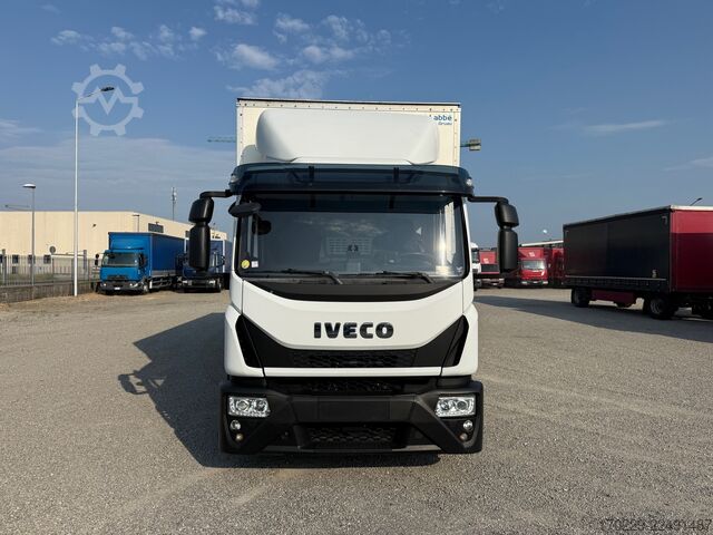 Truck with flatbed and retractable tail lift iveco eurocargo