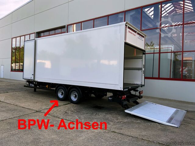 Box trailer Möslein TK0105D-L Weiß  Tandem Koffer, Ladebordwand 1,5 t + DurchladbarNeufahrzeug --