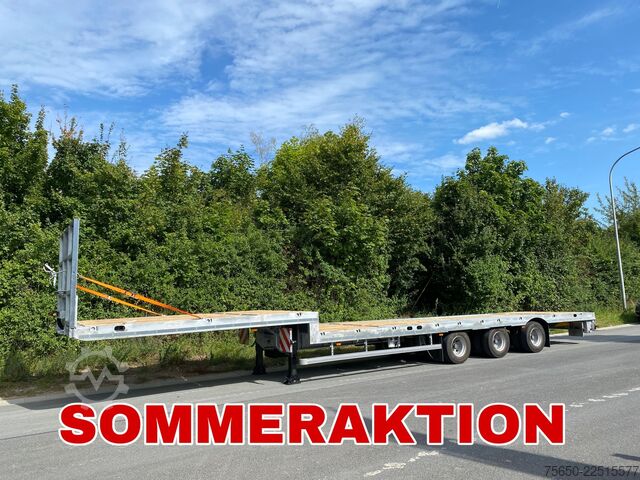 Low loader semitrailer Möslein ST 3-Plato 9,4  3 Achs Satteltieflader Plato 45 t GGfür Fertigteile, Baumaschinen oder Container