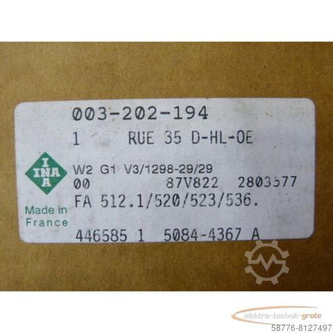 Component INA RUE 35 D-HL-OE W2 G1 V3/1298-29/29 Rollenumlaufeinheit