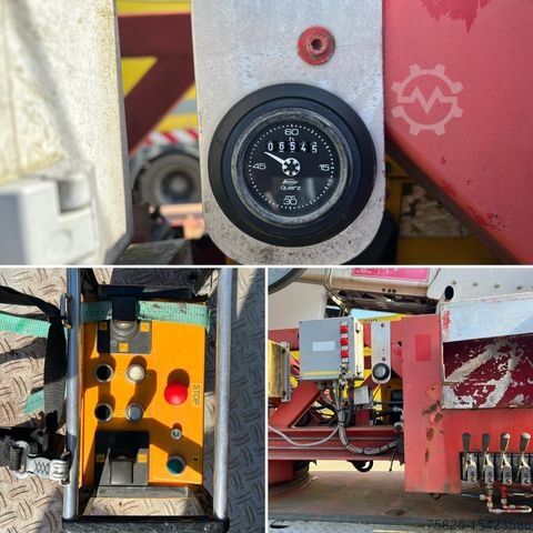 Truck-mounted crane van MERCEDES-BENZ 817 Dachdeckerkran Klaas 28 M Fernbedienung