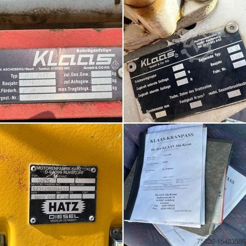 Truck-mounted crane van MERCEDES-BENZ 817 Dachdeckerkran Klaas 28 M Fernbedienung