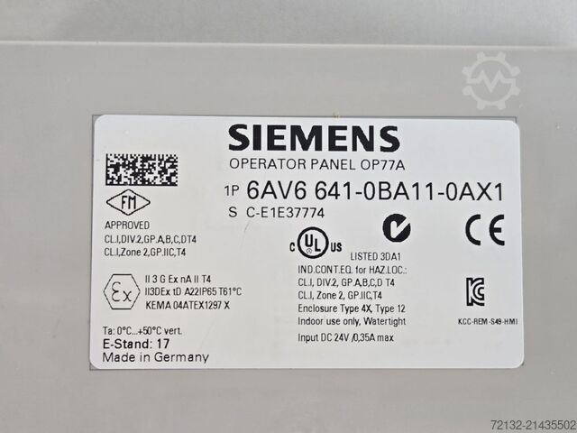 Operator Panel Siemens 6AV6 641-0BA11-OAX1