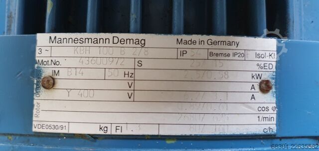 DEMAG wheel hub motor MBV132 / MBV100 / KBH 100 DEMAG MBV 132 / MBV 100 / KBH 100
