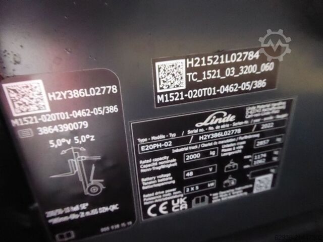 Electric 4-wheel forklift Linde E20PHL-02