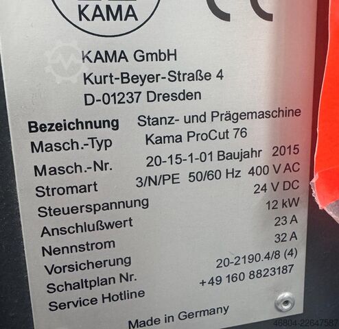 Stanzmaschine KAMA ProCut 76