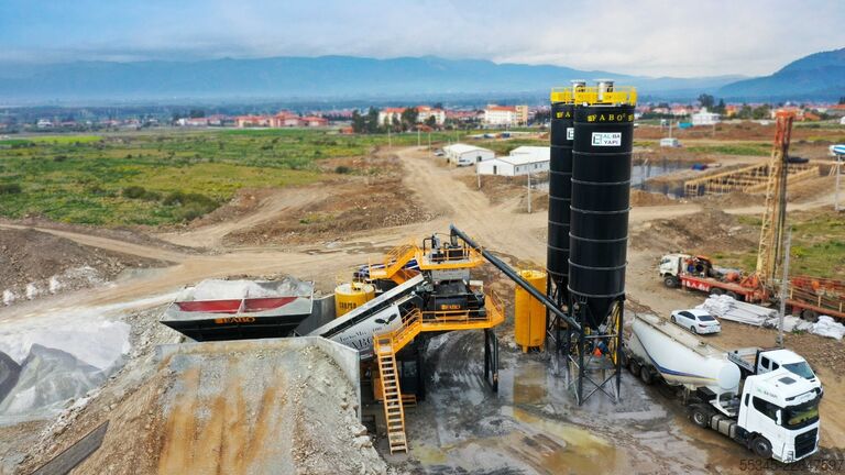 Mobile Betonmischanlage FABO Mobile Concrete Batching Plant 100 m3/h Mobile Concrete Batching Plant
