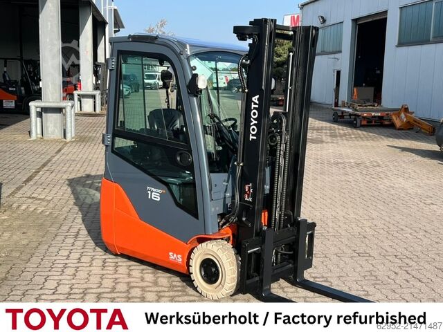 Electric 3-wheel forklift Toyota 8 FBEK 16 T / 350 Std.!