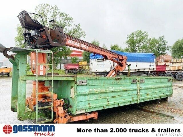 Roll-off container  Abrollcontainer mit Flügeltüren & Atlas Kran AK
