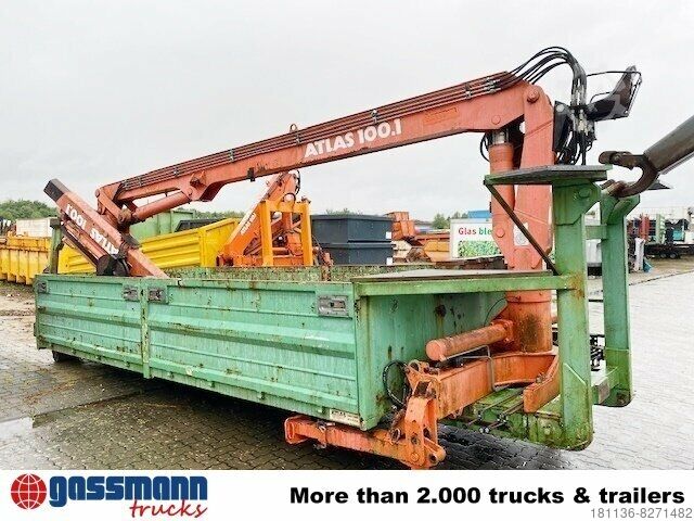 Roll-off container  Abrollcontainer mit Flügeltüren & Atlas Kran AK
