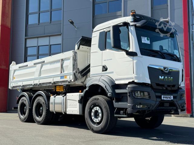 Three-sided tipper truck MAN TGS 33.480 6x4 BB Meiller 3-Seitenkipper Bordmat