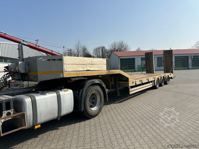Low loader semitrailer Ceylan Treyler / hydr. Rampen / GG 48.000 kg