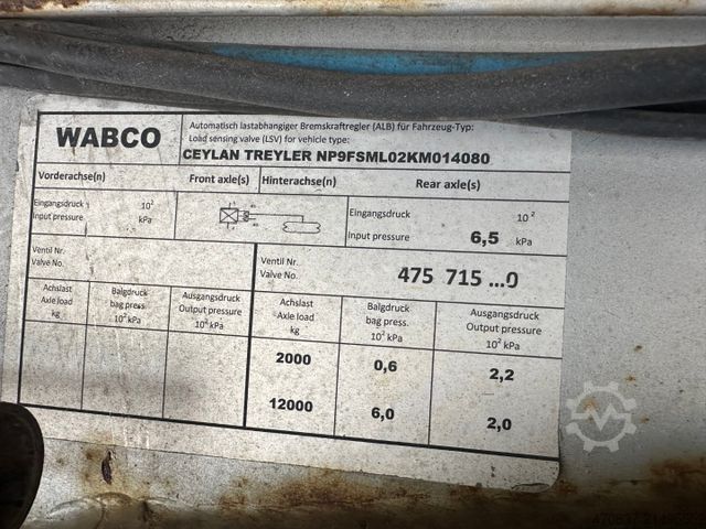 Low loader semitrailer Ceylan Treyler / hydr. Rampen / GG 48.000 kg