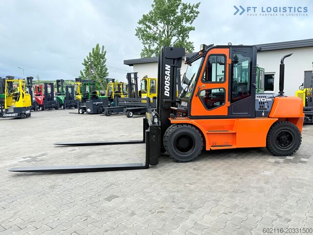 Four-wheel forklift DOOSAN 70 / DUPLEX / FORK 2500MM / POSITIONER