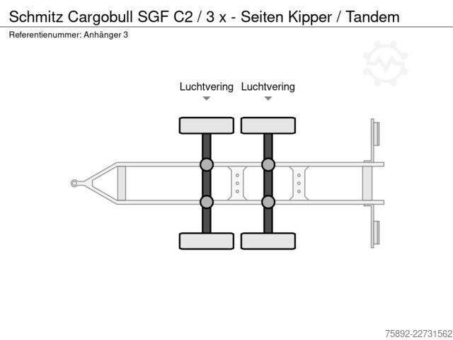 Kipper Schmitz Cargobull SGF C2 / 3 x - Seiten Kipper / Tandem