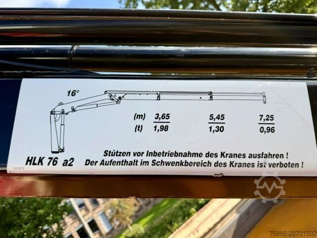 3-Seiten-Kipper Mercedes-Benz Atego 1218 Kipper + Kran MKG HLK 76/Eu6/157tkm