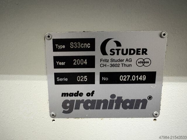 Cylindrical grinding machine STUDER S 33 CNC