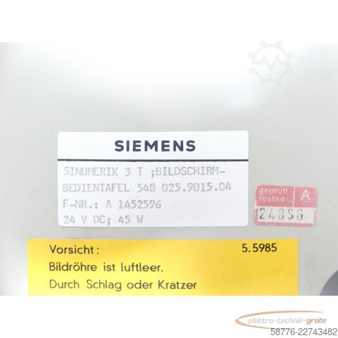 Komponente Siemens SINUMERIK 548 025.9015.04 System 3 Bedientafel + Steuerung SN A1452596