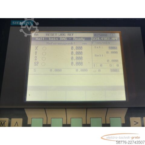 Komponente Siemens SINUMERIK 802C 6FC5500-0AA11-1AA0 Bedientafel Version C SNC-A5E01169222