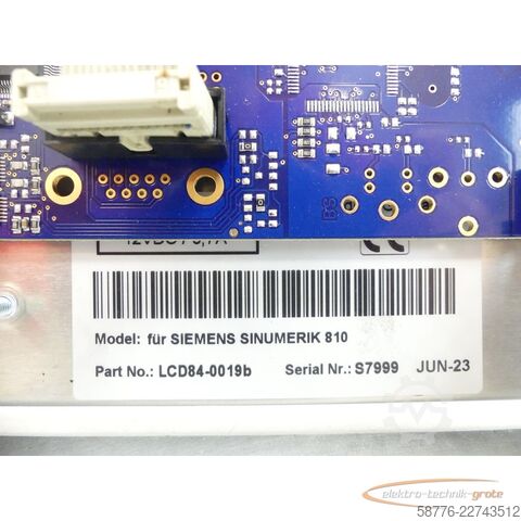 Komponente Siemens SINUMERIK 810 TFT Monitor LCD84-0019b SN:S7999