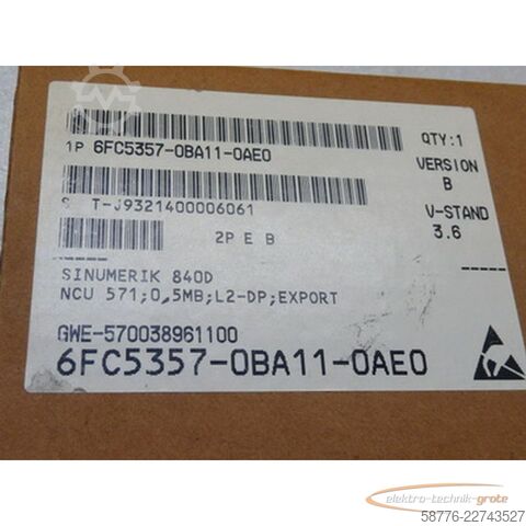 Komponente Siemens Sinumerik 840D NCU 571 6FC5357-0BA11-0AE0 = !!!