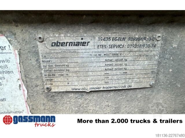 Three-way tipper trailer Obermaier OS2-TD105A, Rampenschacht, Verzinkt