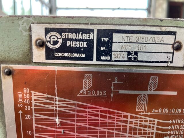 Sheet shears Piesok NTE 3150/6.3A